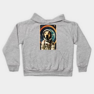 Astronaut Labrador Dog in Space Vintage Collage Surreal Art Kids Hoodie